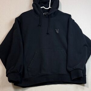 PLAYBOY Charcoal Hoodie with Embroidered Logo